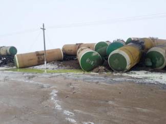 22 цистерны с топливом сошли с рельсов в Актюбинской области!